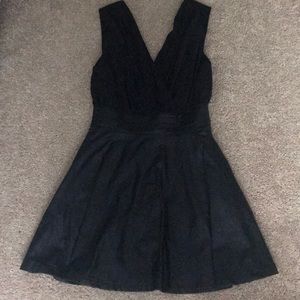 Black leather dress